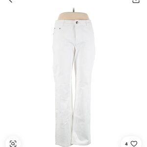 Women's White Jeans Charter Club Tummy Slimming Straight Legs 10P